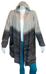 Style & Co. Grey Stripes Cardigan Sweater