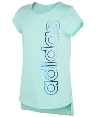 Adidas Big Girls Logo-Print T-Shirt Blue L 14
