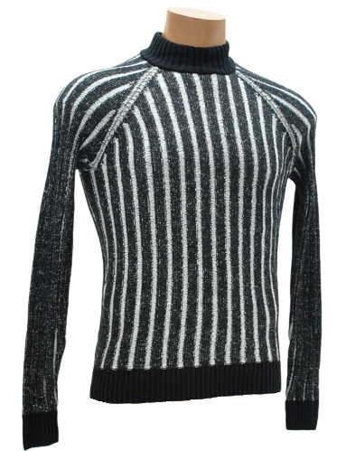 INC Deep Black Striped Novelty Pullover