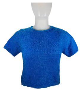 House of Three Blue Fuzzy Crop Top