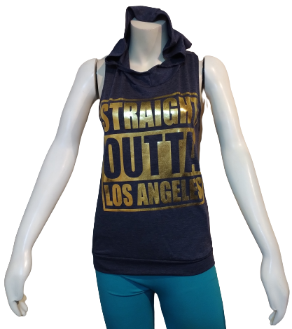579 Charcoal Straight outta Los Angeles hooded tank top