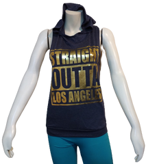 579 Charcoal Straight outta Los Angeles hooded tank top