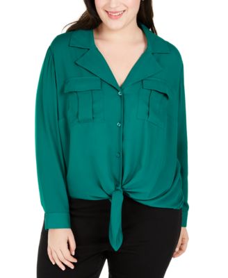 INC green blouse 0x