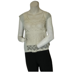 Diva Gray/Cream Sleevleless Top