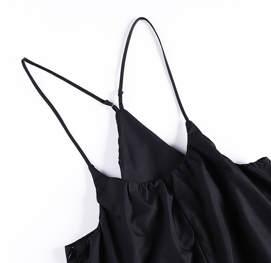 black sleeveless jumpsuit