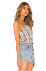 brown crop tank top
