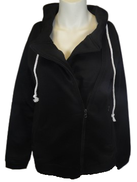 Black Front Zippers Hooded Sweater