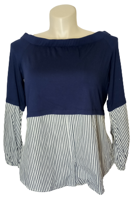 Navy/White Cupio Stripe Blouse