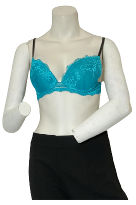 Turquoise Contrasting Straps Bra