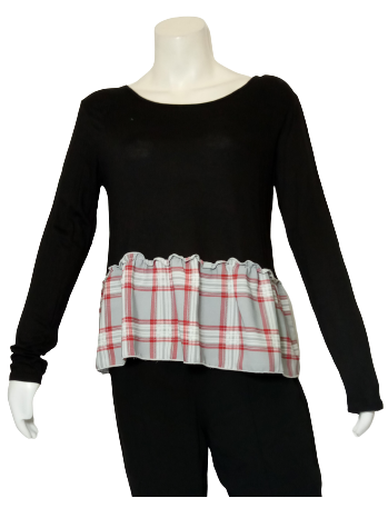 Black/Gray Free Kisses Blouse