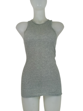 Stafford Gray Ribbed Tank Tops S