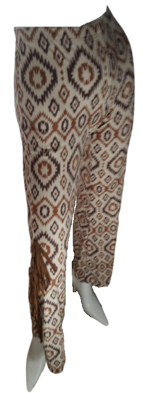 Cream/Brown Fringed Leggings