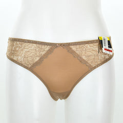INC International Concepts Smooth Lace Thong Taupe Dream
