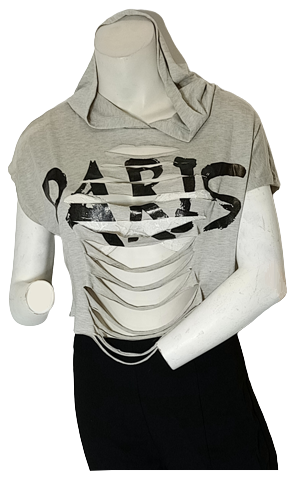 Gray/Black Cleo "Paris" Top