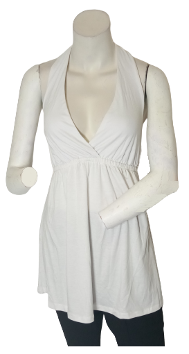 White Mar-Q Cotton Halter Top