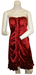 Minuet strapless silky button dress