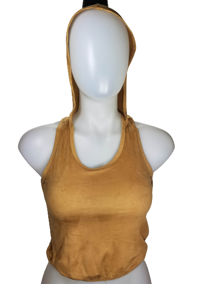 Cleo Tan Hooded Crop Blouse