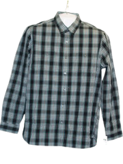 Alfani men's dress shirt aqua/black