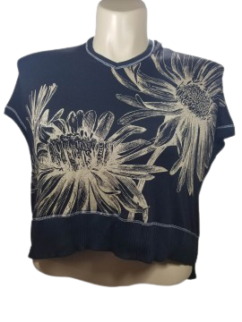 Libertalia Black Floral Blouse with snaps