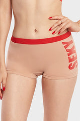 Sofra Ladies Seamless Boy Shorts Panties Comfy Underwear with SEXY Pattern