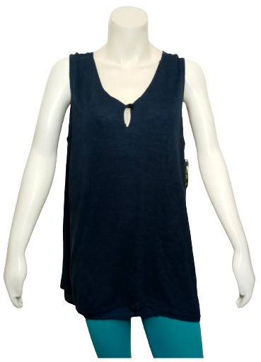 Navy Style and Co Button Top