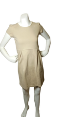 Tan Pleated Dress