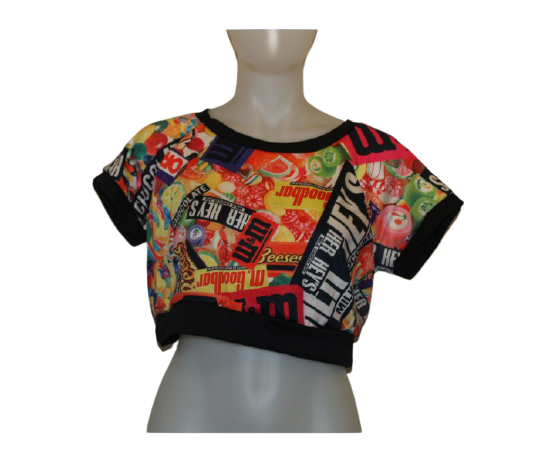 Black/Pink "Candy" Crop Top