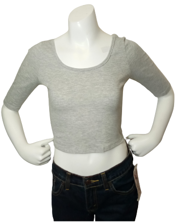 Love In Light Gray Crop Top