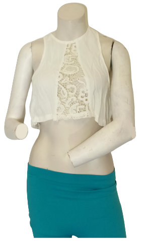 Milau White Sleeveless Crop Top