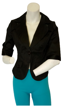 Spicy Girl Black Pinstripe Blazer