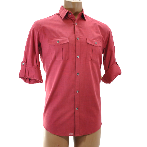 Alfani Men Tango Red Warren Long Sleeve Shirt Small