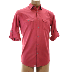 Alfani Men Tango Red Warren Long Sleeve Shirt Small