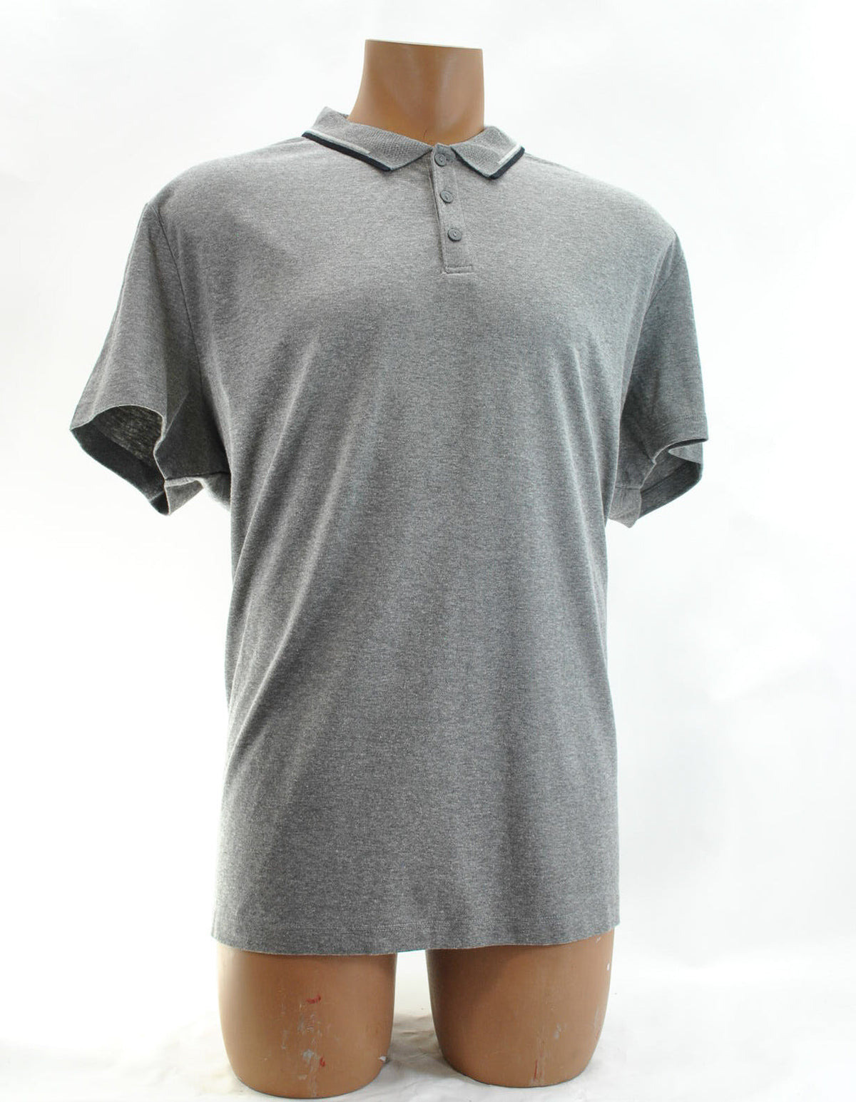 Alfani Men Charcoal Heather Solid Table Polo 3XL