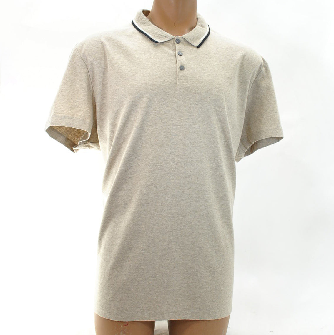 Alfani Men Cave Grey Heather Solid Table Polo 3XL