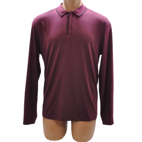Alfani Men Port Quarter Zip Long Sleeve Polo Large