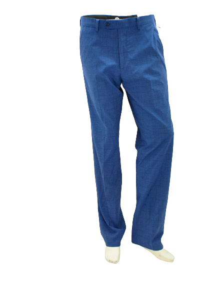 Alfani Men Blue Slim Fit Plaid Pants 32X32