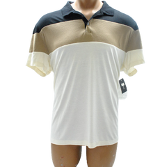Alfani Men Sand Colorblock Horizontal Stripe Polo Shirt XL