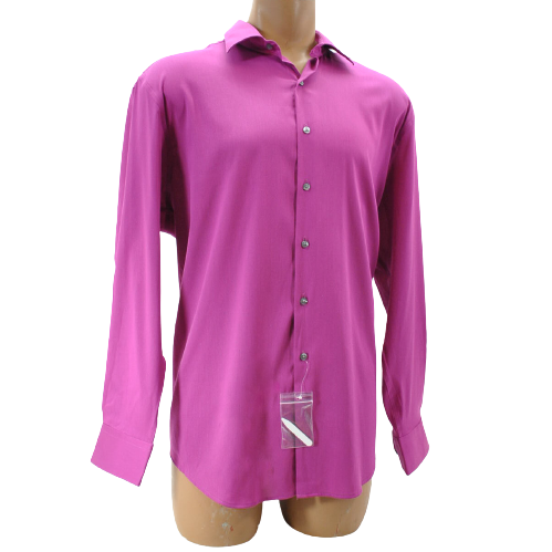 Alfani Men Fuchsia Regular Fit Long Sleeve Shirt 14-14 1/2, 32/33