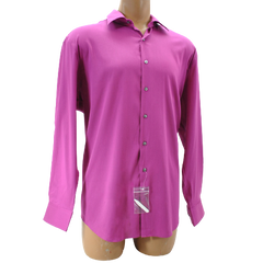Alfani Men Fuchsia Regular Fit Long Sleeve Shirt 14-14 1/2, 32/33