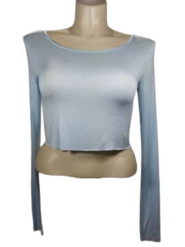 Love In Light Blue Cropped Top