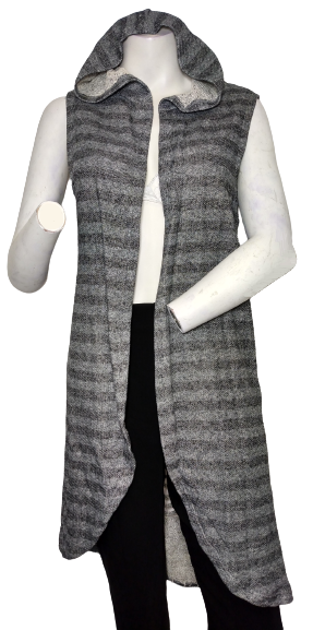 Cleo Gray Cut Hooded Vest medium