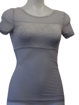 Zenana Outfitters Gray Mesh Top