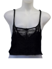 Milau Black Knit Crop Top