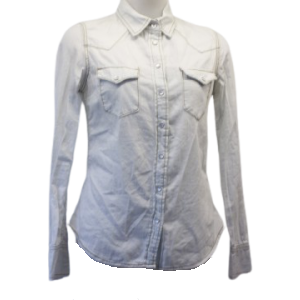 Car Mar Pale Blue Buttoned Top