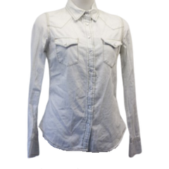 Car Mar Pale Blue Buttoned Top