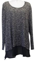 Moa Moa Black/White Sheer Edge Sweater