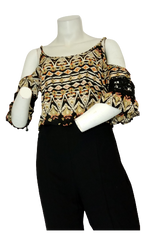 Jaase Black/Tan Crop Top