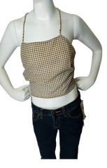 Emory Park Tan/White Crop Top