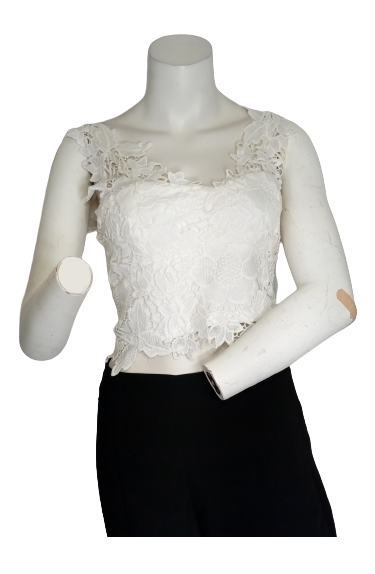 Milau Cream Layered Crop Top