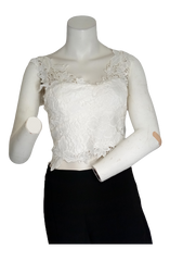 Milau Cream Layered Crop Top